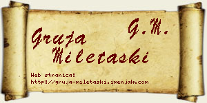 Gruja Miletaški vizit kartica